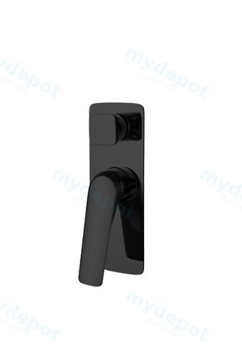Au Square Black Shower/Bath Wall Mixer with Diverter