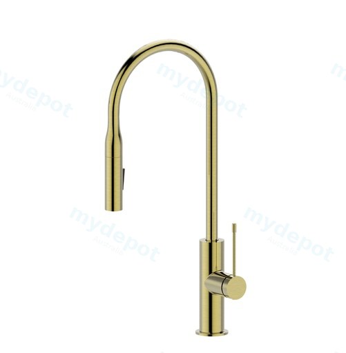 Aziz Pull Out Sink Mixer Brushed Gold