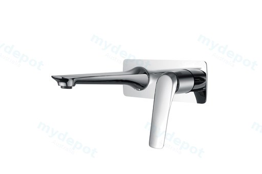 Au Square Chrome Bathtub/Basin Wall Mixer With Spout