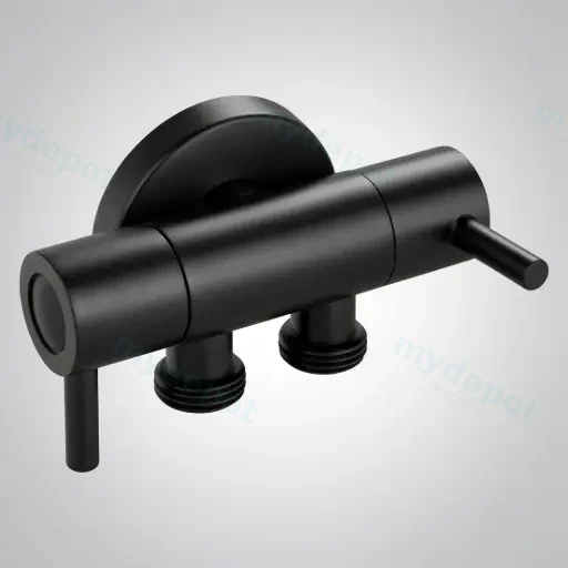 Bathroom Solid Brass Black Toilet Bidet Spray 1 Inlet 2 Outlet Diverter Only
