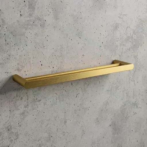 Bellino Brushed Yellow Gold 600mm Double Towel Rail