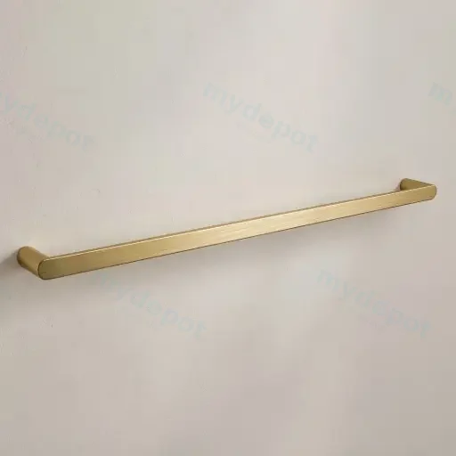 Bellino Brushed Yellow Gold 800mm Single Towel Rail