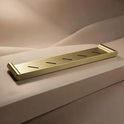 Bellino Brushed Yellow Gold Shower Shelf