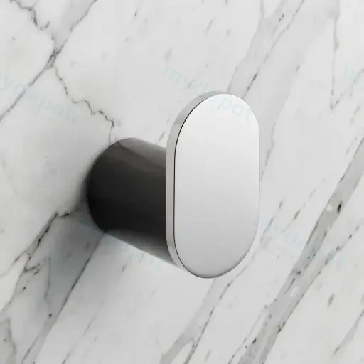 Bellino Chrome & Matte Black Robe Hook
