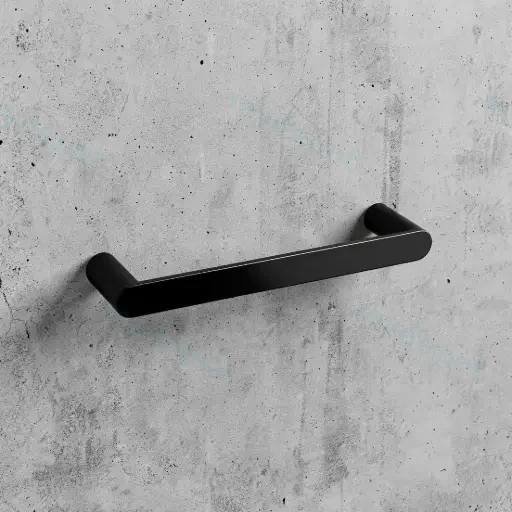 Bellino High Gloss Black Hand Towel Rail 300mm