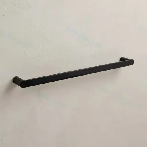 Bellino Matte Black 600mm Single Towel Rail
