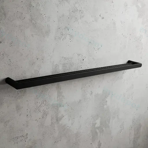 Bellino Matte Black 800mm Double Towel Rail