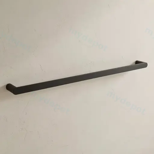 Bellino Matte Black 800mm Single Towel Rail