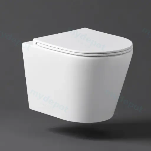 Berlin66 Gloss White Wall Hung Pan With Slim UF Seat Cover