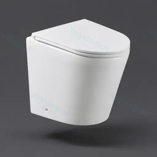 Berlin99 Gloss White Floor-Mount Conceal System Toilet. : Floor-Mount Conceal System Toilet Quiet Flushing Technology