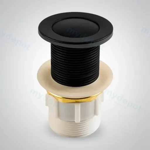 Black 32/40mm Solid Brass Basin Pop Up Waste with NO Overflow