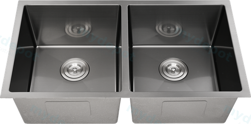 Bowl Size:350X400X230mm Overall Size:775X450X230mm Gun Metal Kliff Hand Made Stainless Steel Sinks