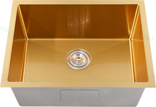 Bowl Size:540X400X230mm Overall Size:580X440X230mm Brushed Gold Kliff Hand Made Pvd Stainless Steel Sinks
