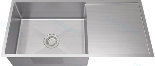 Bowl Size:540X400X230mm Overall Size:980X440X230mm Brushed Staineless Steel Kliff Hand Made Stainless Steel Sinks