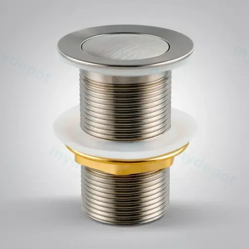 Brushed Nickel 32/40mm Solid Brass Basin Pop Up Waste with NO Overflow