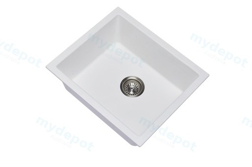 Carysil Salsa White Single Bowl Granite Kitchen Sink 533*457mm
