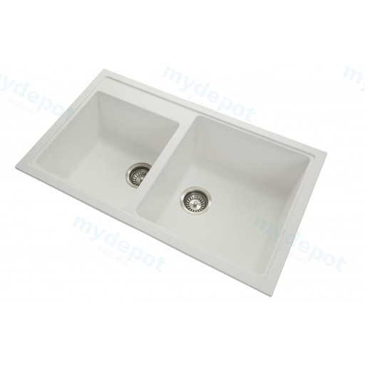 Carysil Vivaldi White Double Bowl Granite Kitchen Sink 860mm*500mm