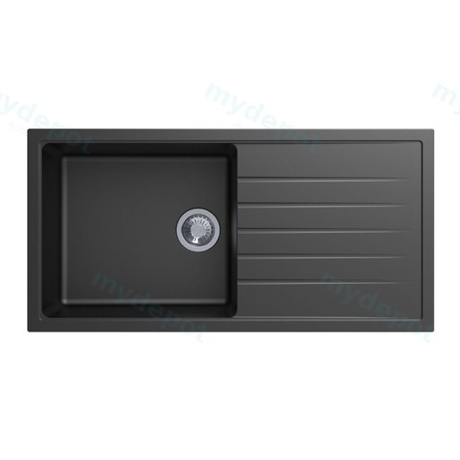 Carysil Vivaldi Black Single Bowl with Drainer Granite Kitchen Sink 1000*500mm