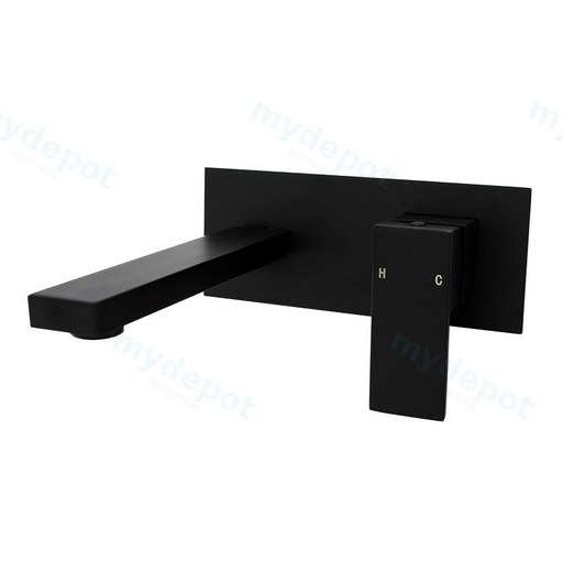 Casa Black Bathtub/Basin Wall Mixer With Spout(color up)
