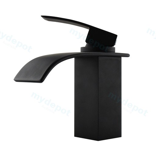 Casa Waterfall Matt Black Basin Mixer