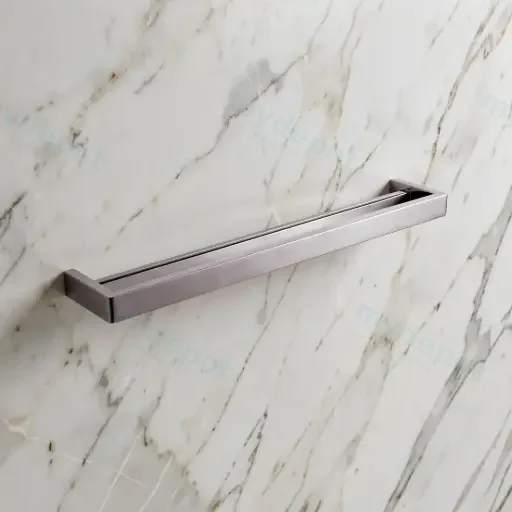 Cavallo Brushed Nickel Square Double Towel Rail 600mm