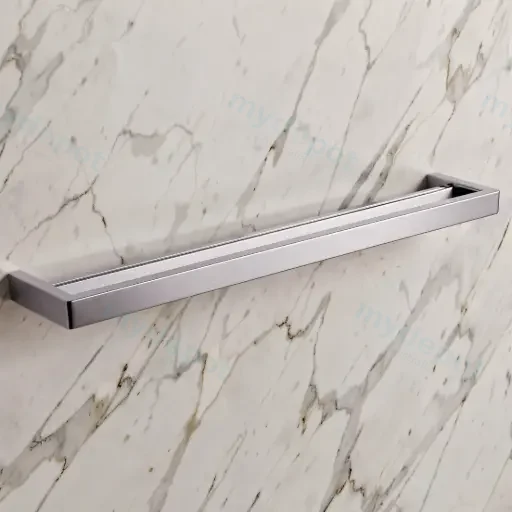 Cavallo Brushed Nickel Square Double Towel Rail 800mm