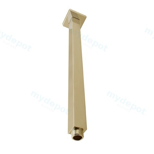 Cavallo Brushed Yellow Gold Square Ceiling Shower Arm 400mm
