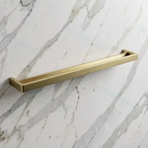 Cavallo Brushed Yellow Gold Square Double Towel Rail 800mm