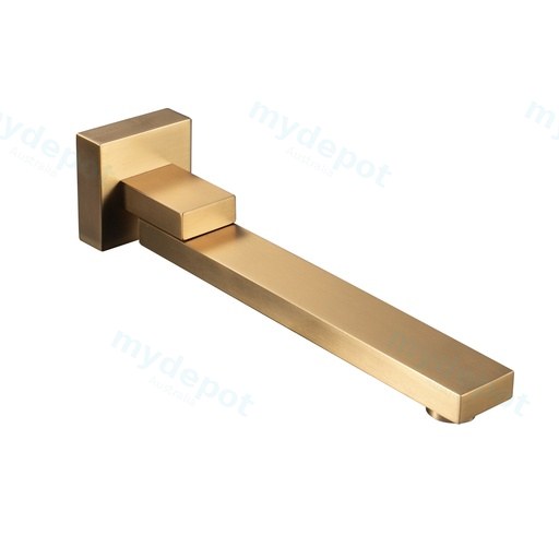 Cavallo Brushed Yellow Gold Square Bath Spout
