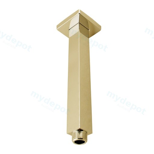 Cavallo Brushed Yellow Gold Square Ceiling Shower Arm 200mm