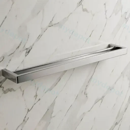 Cavallo Chrome Square Double Towel Rail 800mm
