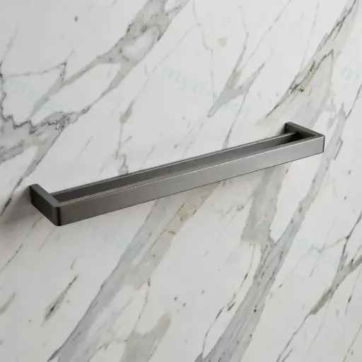 Cavallo Gun Metal Grey Square Double Towel Rail 600mm