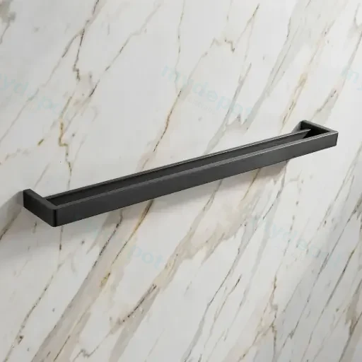 Cavallo Gun Metal Grey Square Double Towel Rail 800mm