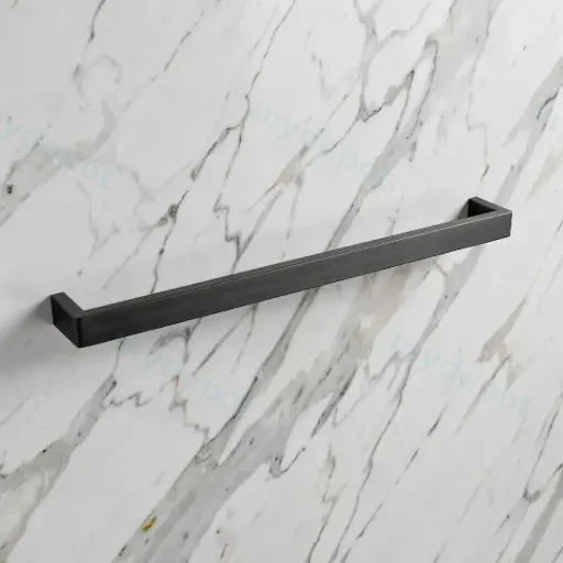 Cavallo Gun Metal Grey Square Single Towel Rail 600mm