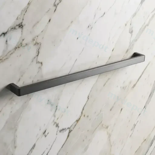 Cavallo Gun Metal Grey Square Single Towel Rail 800mm