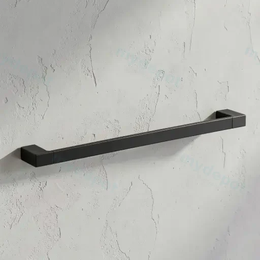 Ceram Single Towel Rail 600 mm(Matt Black)