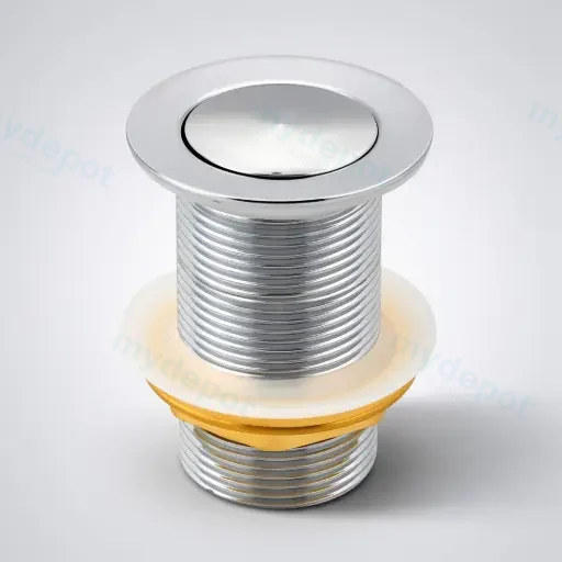 Chrome 32/40mm Solid Brass Basin Pop Up Waste with NO Overflow