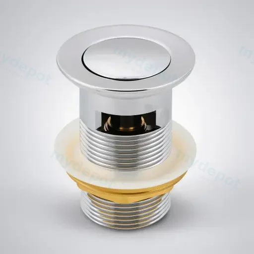 Chrome 32/40mm Solid Brass Basin Pop Up Waste with Overflow