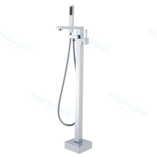 Chrome Freestanding Bath Mixer With Handheld Shower