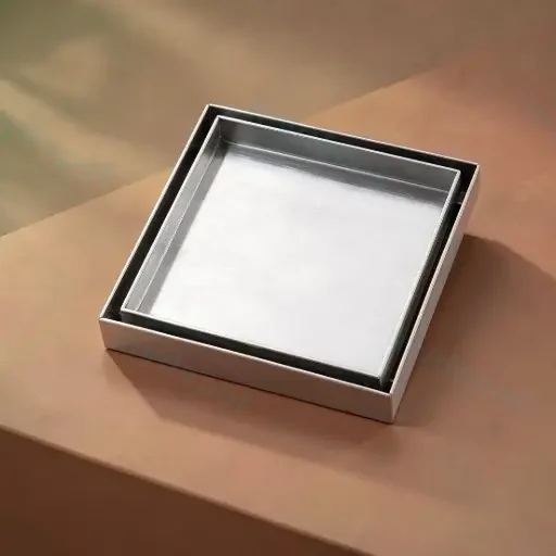 Chrome Shower Grate Floor Waste Drain Smart Insert Tile 120*120mm