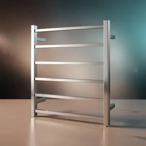 Chrome Square Electric Heated Towel Rack 6 Bars
