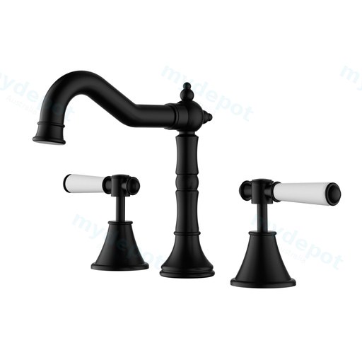 Clasico Basin Set Ceramic Hahdle Matt Black Lead Free