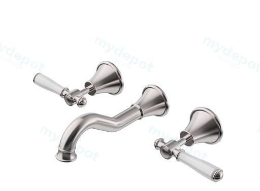 Clasico Bath Set Ceramic Hahdle Brushed Nickel Lead Free