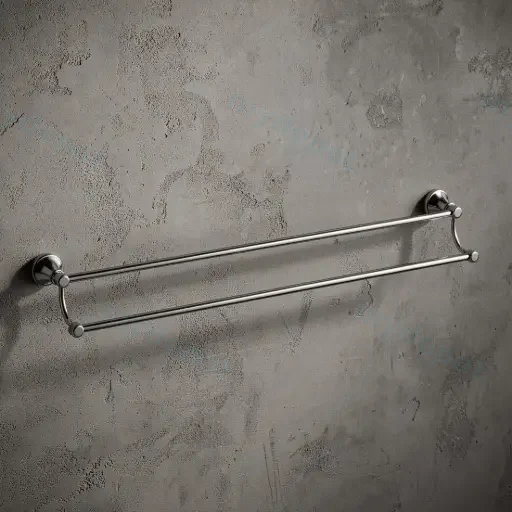 Clasico Double Towel Rail 800mm Chrome