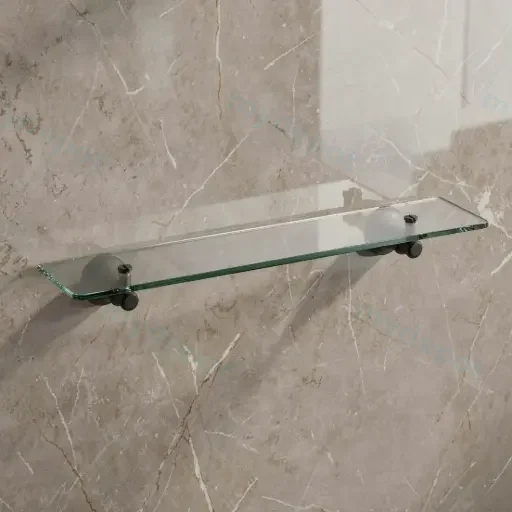 Clasico Glass Shelf in Matt Black