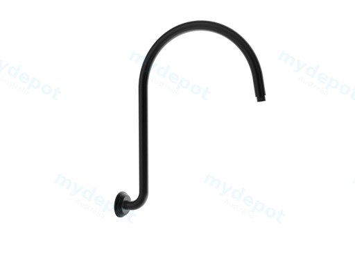 Clasico High-rise Shower Arm in Matt Black
