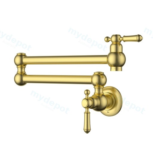 Clasico Kitchen Pot Filler Brushed Gold Lead Free