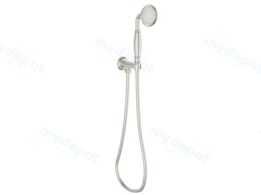 Clasico Handshower On Wall Outlet Bracket in Brushed Nickel