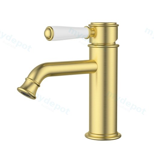 Clasico New Basin Mixer Ceramic Handle Brushed Gold