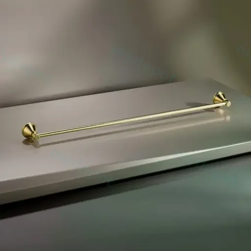 Clasico Single Towel Rail 800mm in Brushed Gold